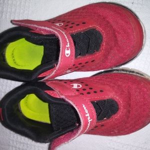 Red champion toddler shoes